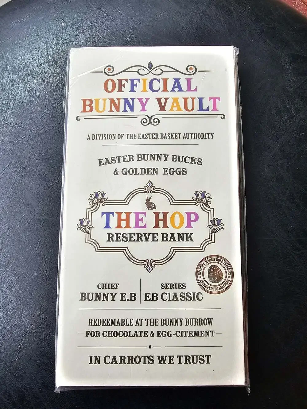 Official Bunny Vault The Hop Reserve Bank Easter Bunny Bucks Money Envelope